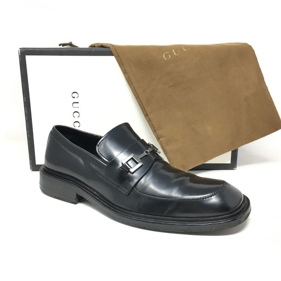 靴 GUCCI Horsebit Leather Loafers 0400096086744_BLACK?wid=600&